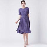 Emma Purple Emb Dress