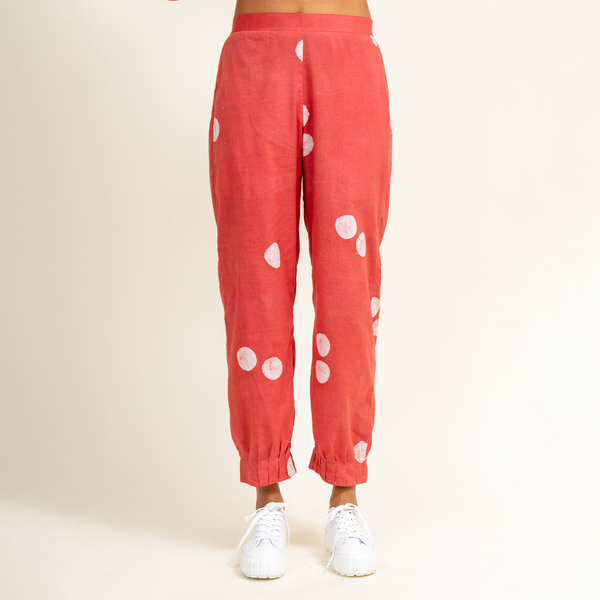 Coral Tucked Pants