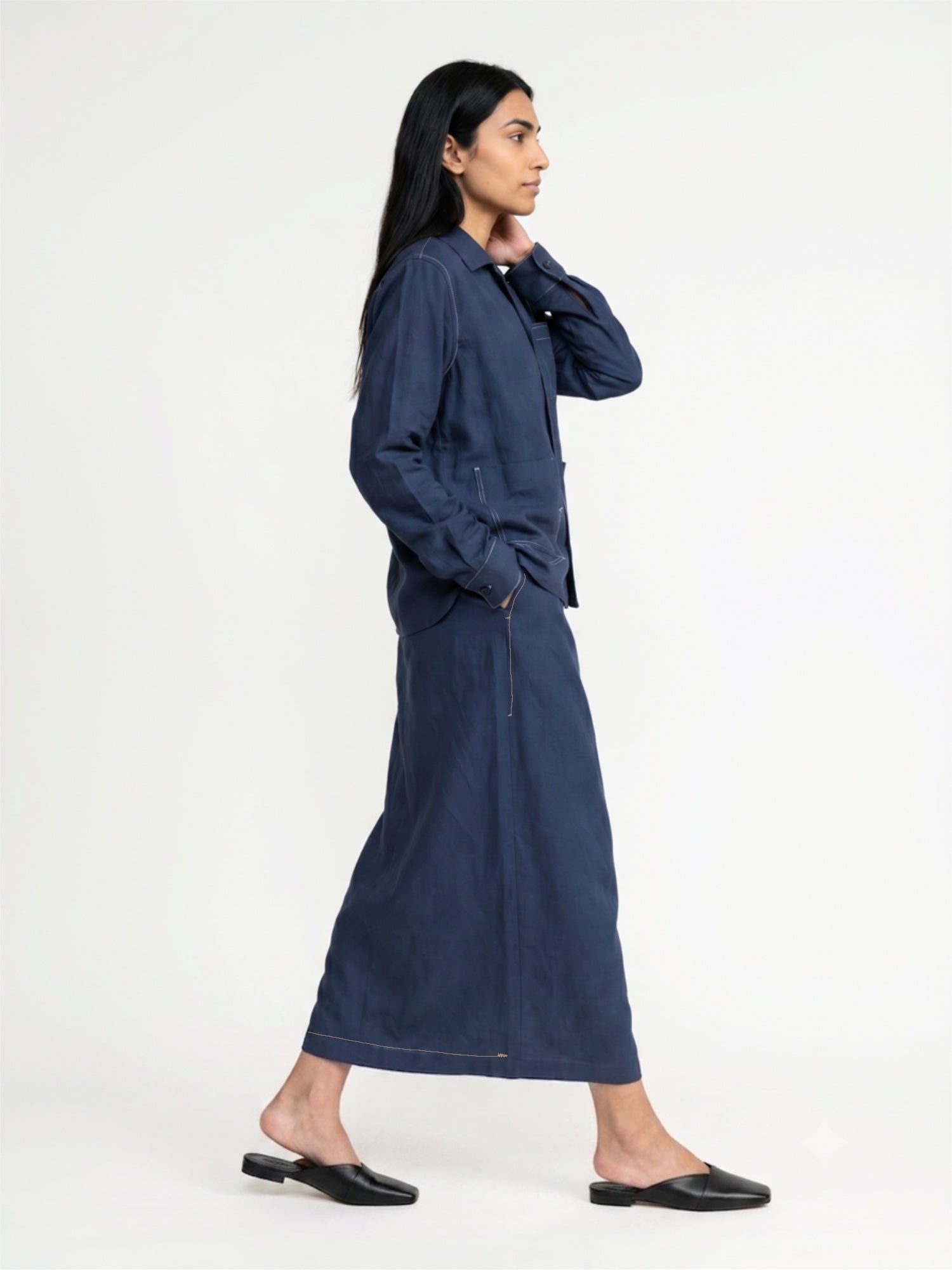 ABBY MUTED INDIGO SKIRT