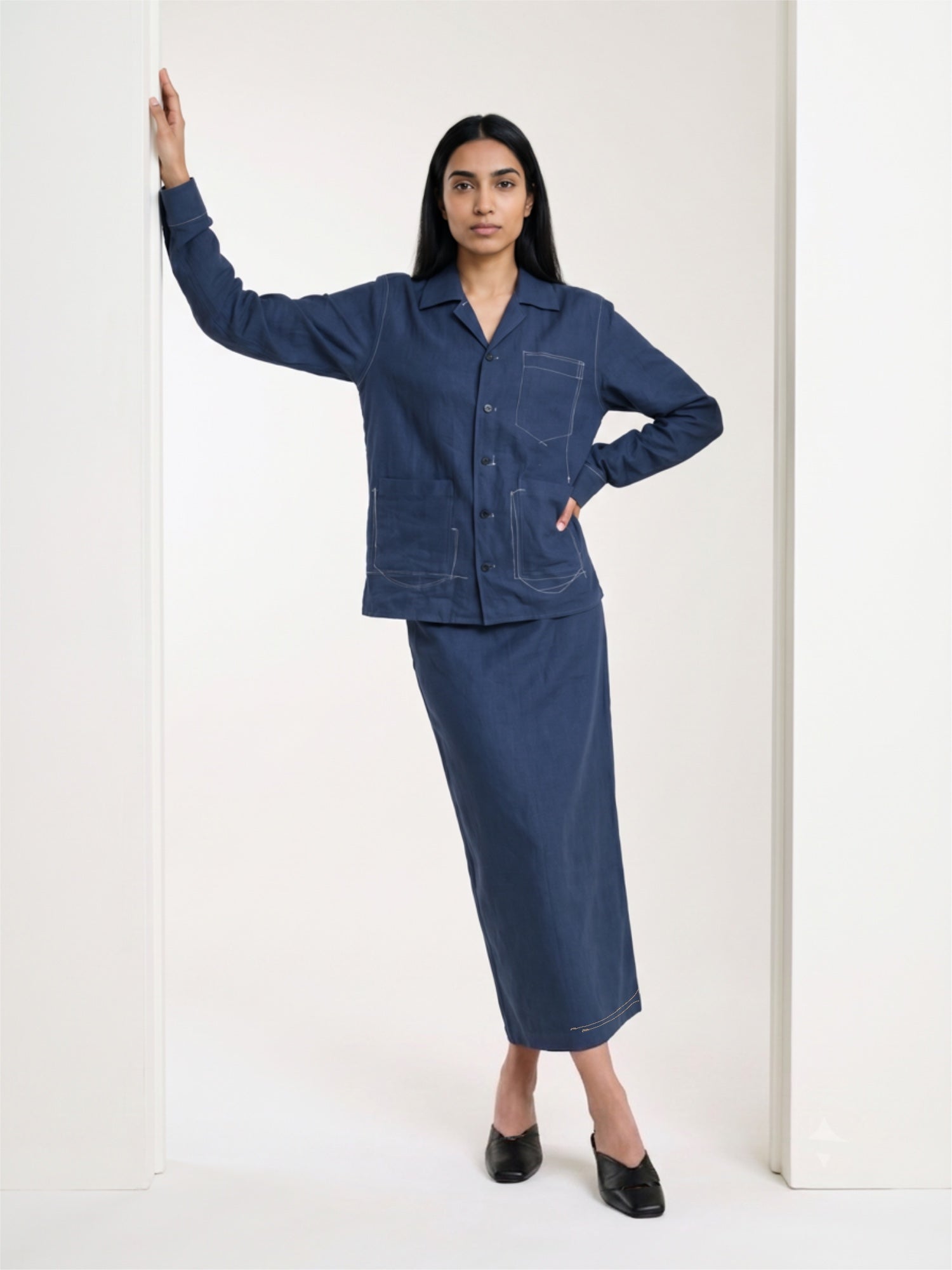 ABBY MUTED INDIGO SKIRT