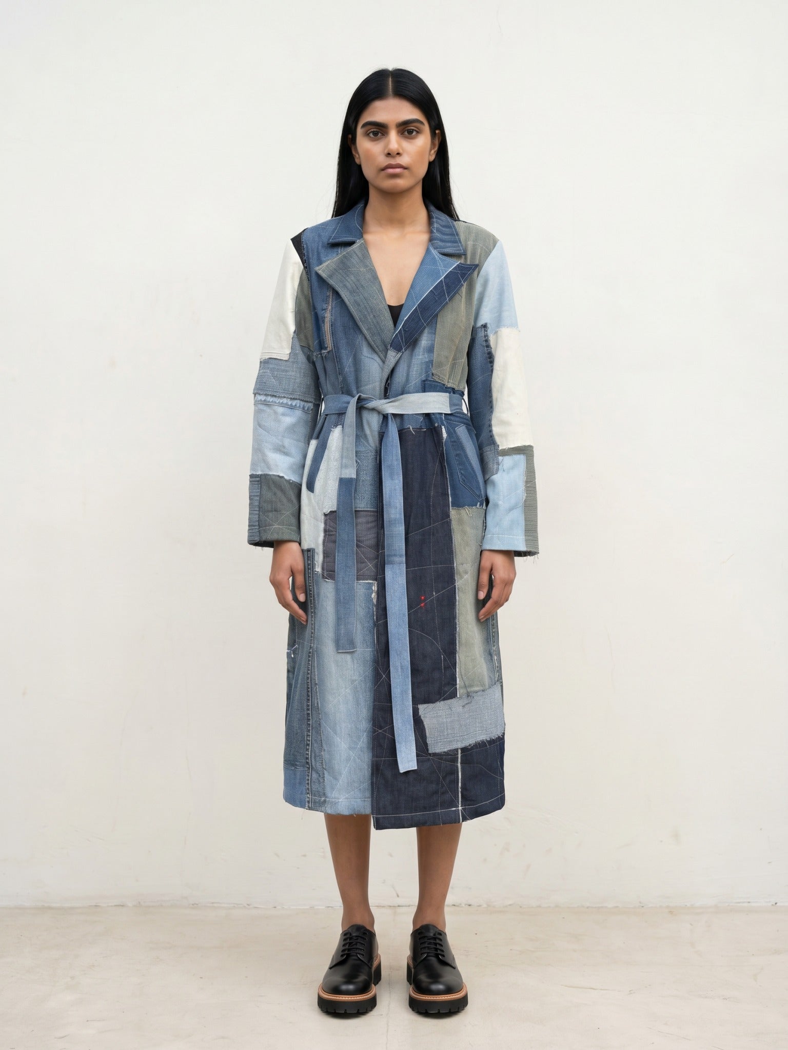 AMELIA DENIM PATCHWORK TRENCH