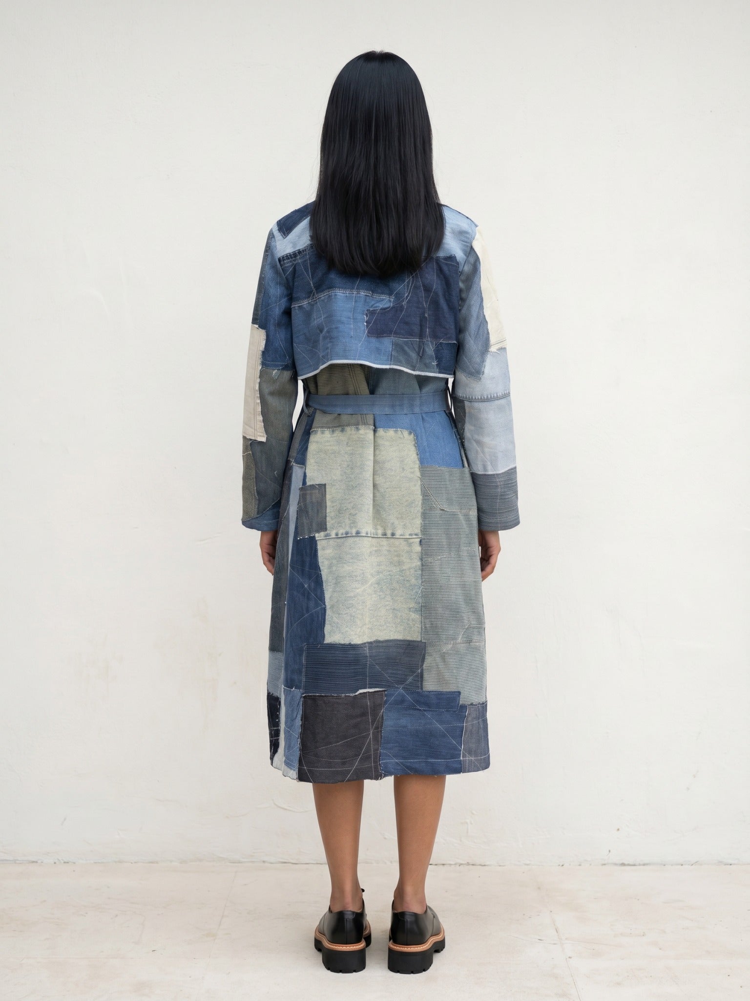 AMELIA DENIM PATCHWORK TRENCH