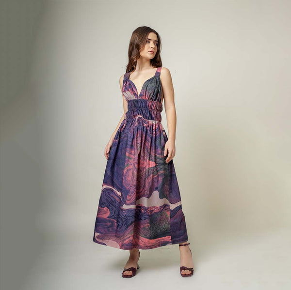 August printed dress