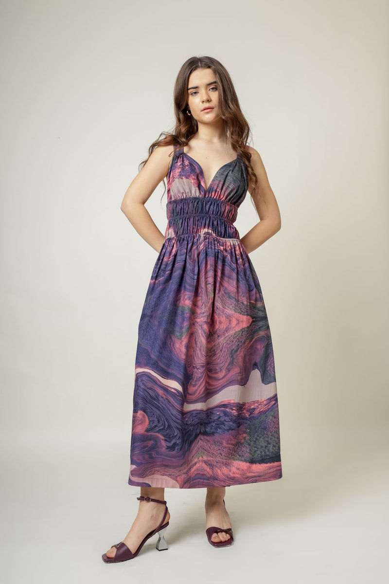 August printed dress