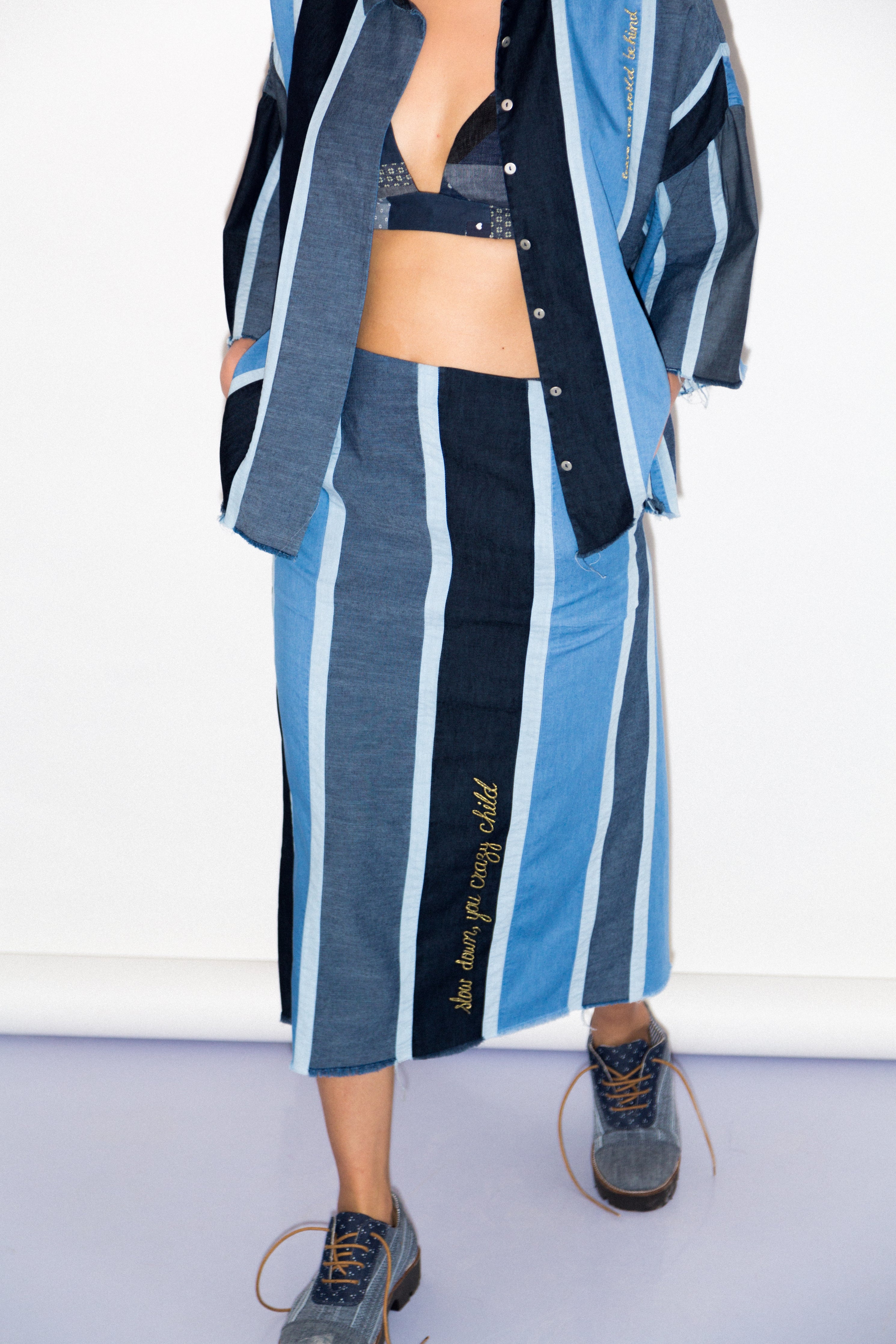 Denim Patch Skirt
